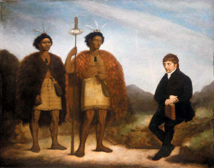 Chiefs Waikato and Hongi Hika with missionary Thomas Kendall in England